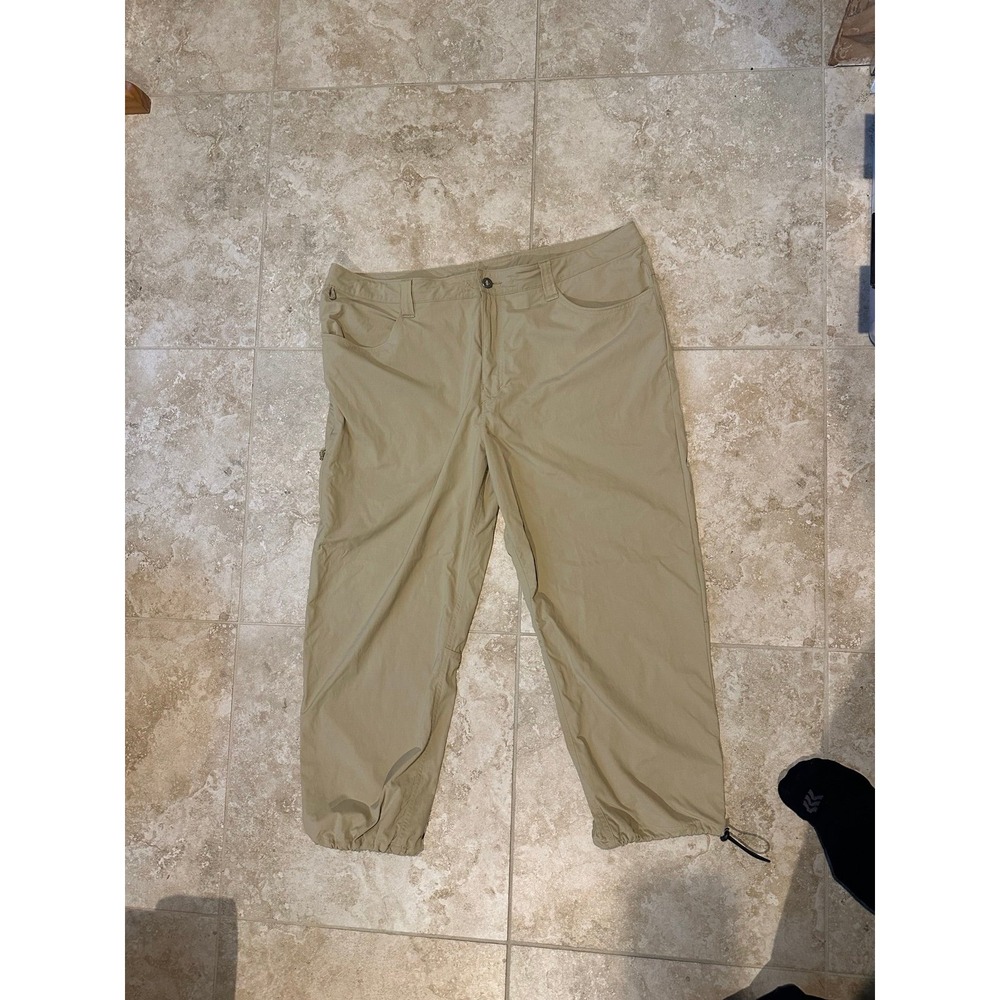 Men's Patagonia Quandry Pants Hiking Outdoors Toggle hem Tan sz 40
